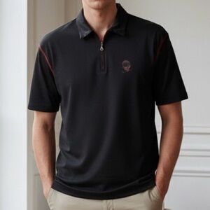 Tattoo Golf Men's Polo Shirt Black Large EUC